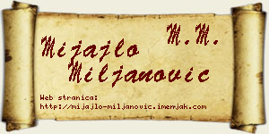 Mijajlo Miljanović vizit kartica